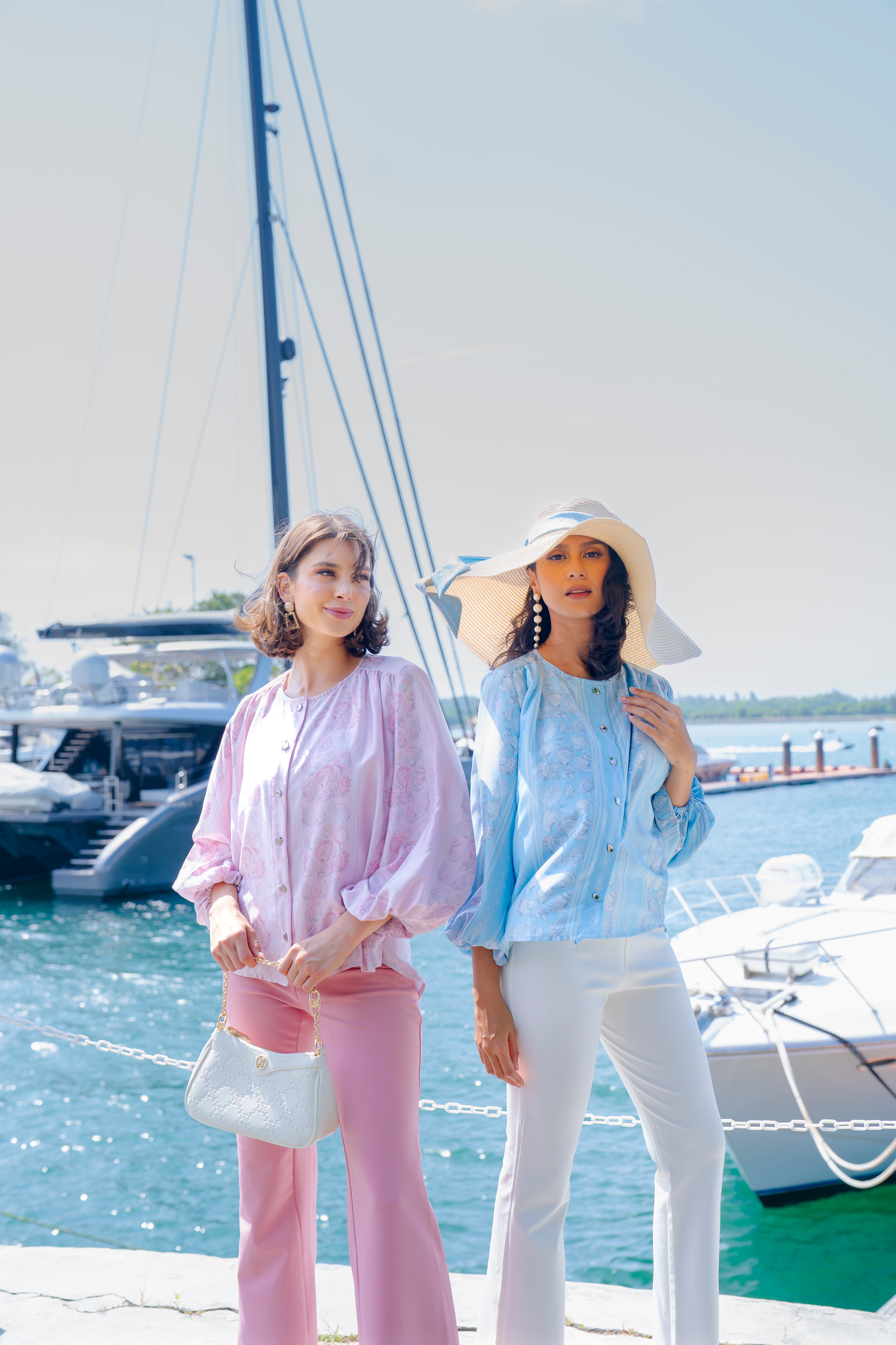 By the Sea Shore - Puff Blouse (Ocean Blue)